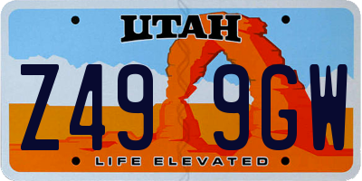 UT license plate Z499GW