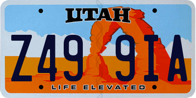 UT license plate Z499IA