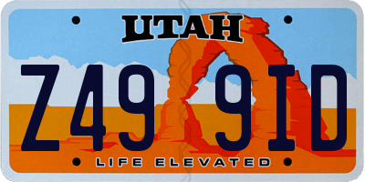 UT license plate Z499ID