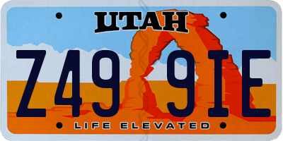 UT license plate Z499IE