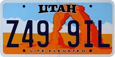 UT license plate Z499IL