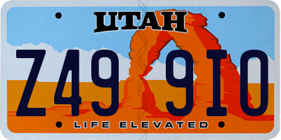 UT license plate Z499IO