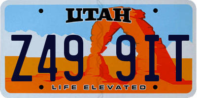 UT license plate Z499IT