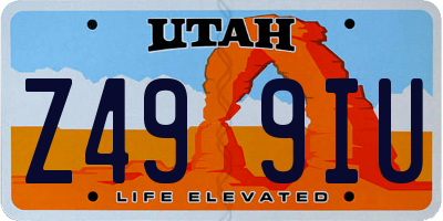 UT license plate Z499IU