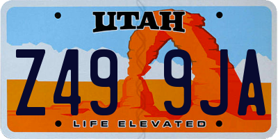 UT license plate Z499JA