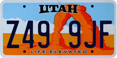 UT license plate Z499JF