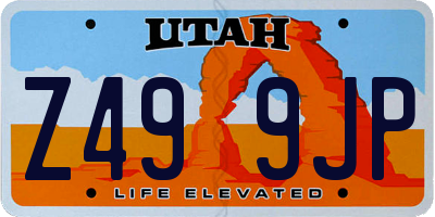 UT license plate Z499JP