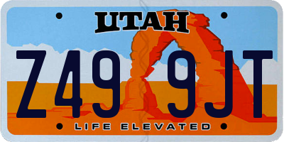 UT license plate Z499JT