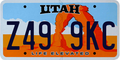 UT license plate Z499KC