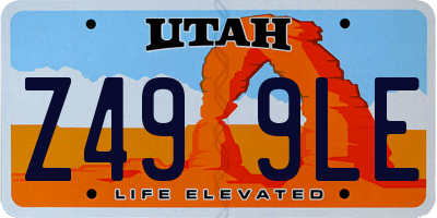 UT license plate Z499LE