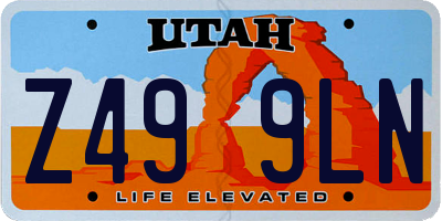 UT license plate Z499LN