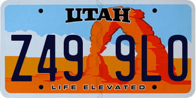 UT license plate Z499LO
