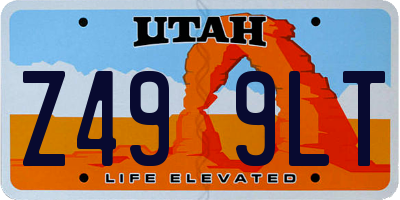 UT license plate Z499LT