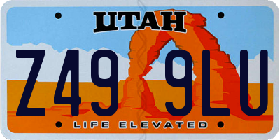 UT license plate Z499LU