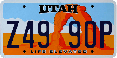 UT license plate Z499OP