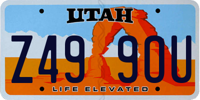 UT license plate Z499OU