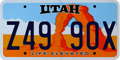 UT license plate Z499OX