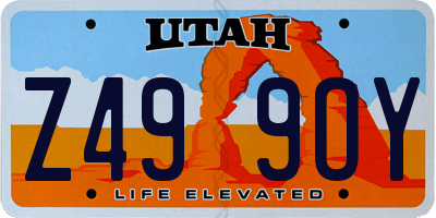 UT license plate Z499OY