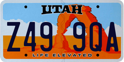 UT license plate Z499QA