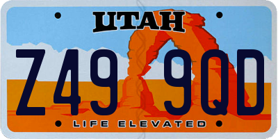 UT license plate Z499QD