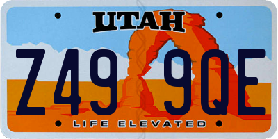 UT license plate Z499QE