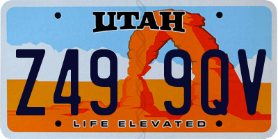 UT license plate Z499QV