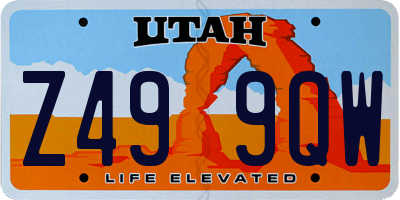 UT license plate Z499QW