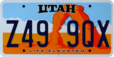 UT license plate Z499QX