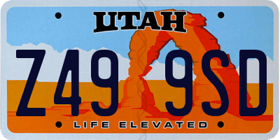 UT license plate Z499SD