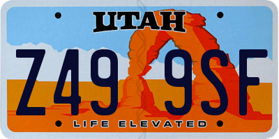 UT license plate Z499SF