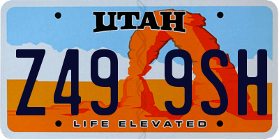 UT license plate Z499SH