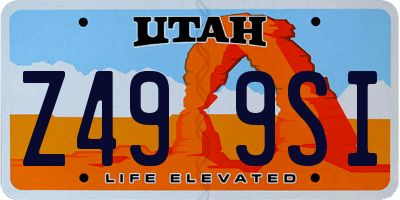 UT license plate Z499SI