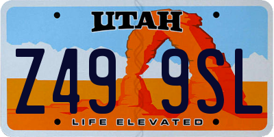 UT license plate Z499SL