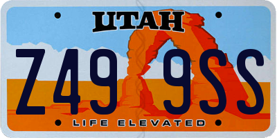 UT license plate Z499SS
