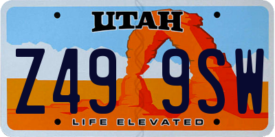 UT license plate Z499SW