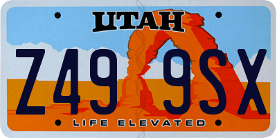 UT license plate Z499SX