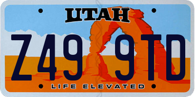 UT license plate Z499TD