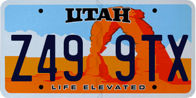UT license plate Z499TX