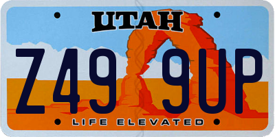 UT license plate Z499UP