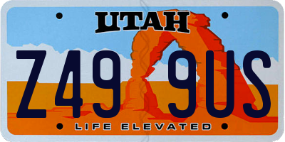 UT license plate Z499US