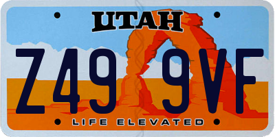UT license plate Z499VF