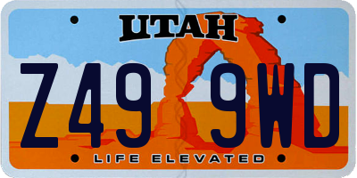 UT license plate Z499WD