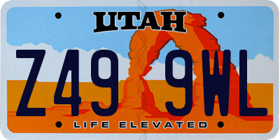 UT license plate Z499WL