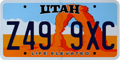 UT license plate Z499XC