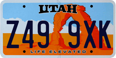 UT license plate Z499XK