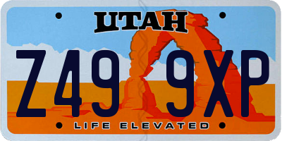 UT license plate Z499XP