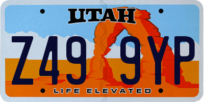 UT license plate Z499YP