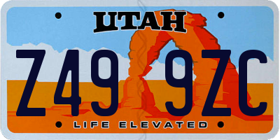 UT license plate Z499ZC
