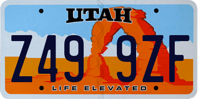 UT license plate Z499ZF
