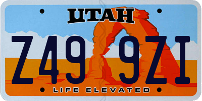 UT license plate Z499ZI